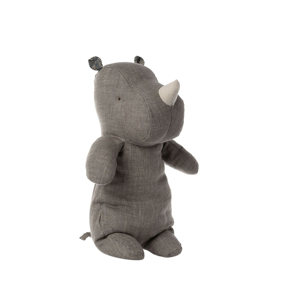 Toys Maileg Soft Toys, Comforters | Safari Friends Medium Rhino - Dark Grey