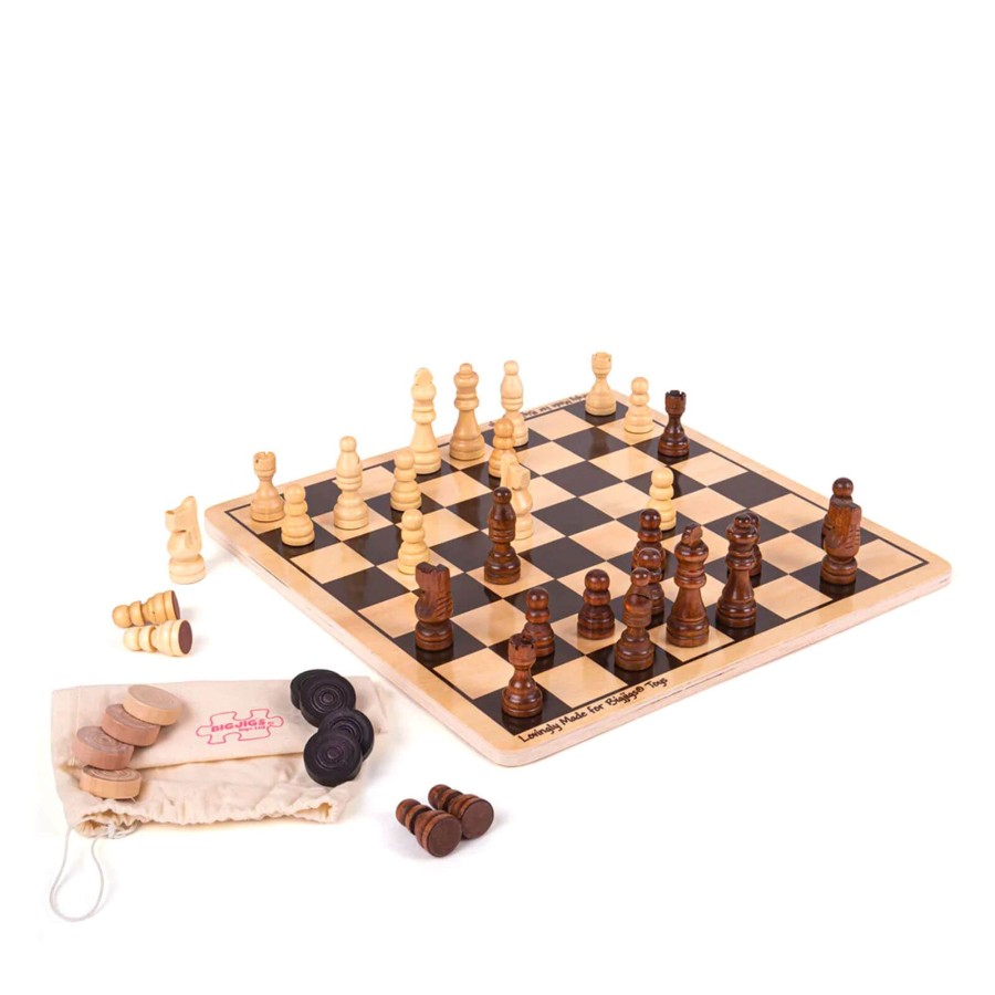 Toys Big Jigs Games, Puzzles, Jigsaws | Draughts And Chess Set