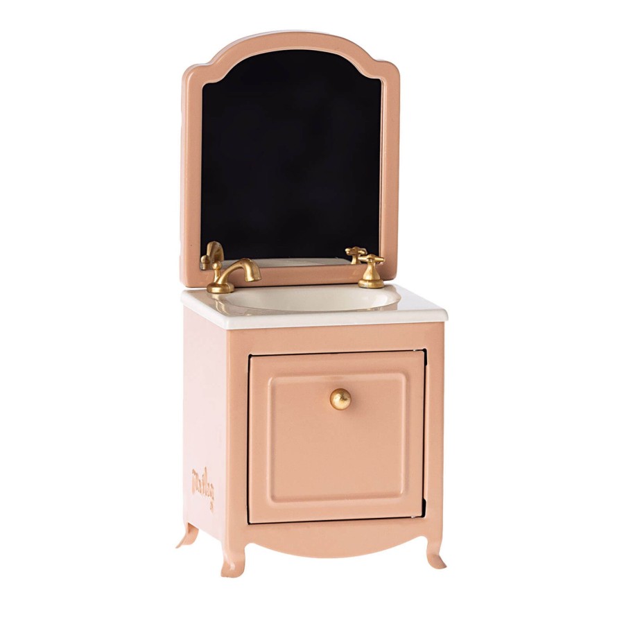 Toys Maileg Dolls, Dolls Houses | Sink Dresser With Mirror - Dark Powder