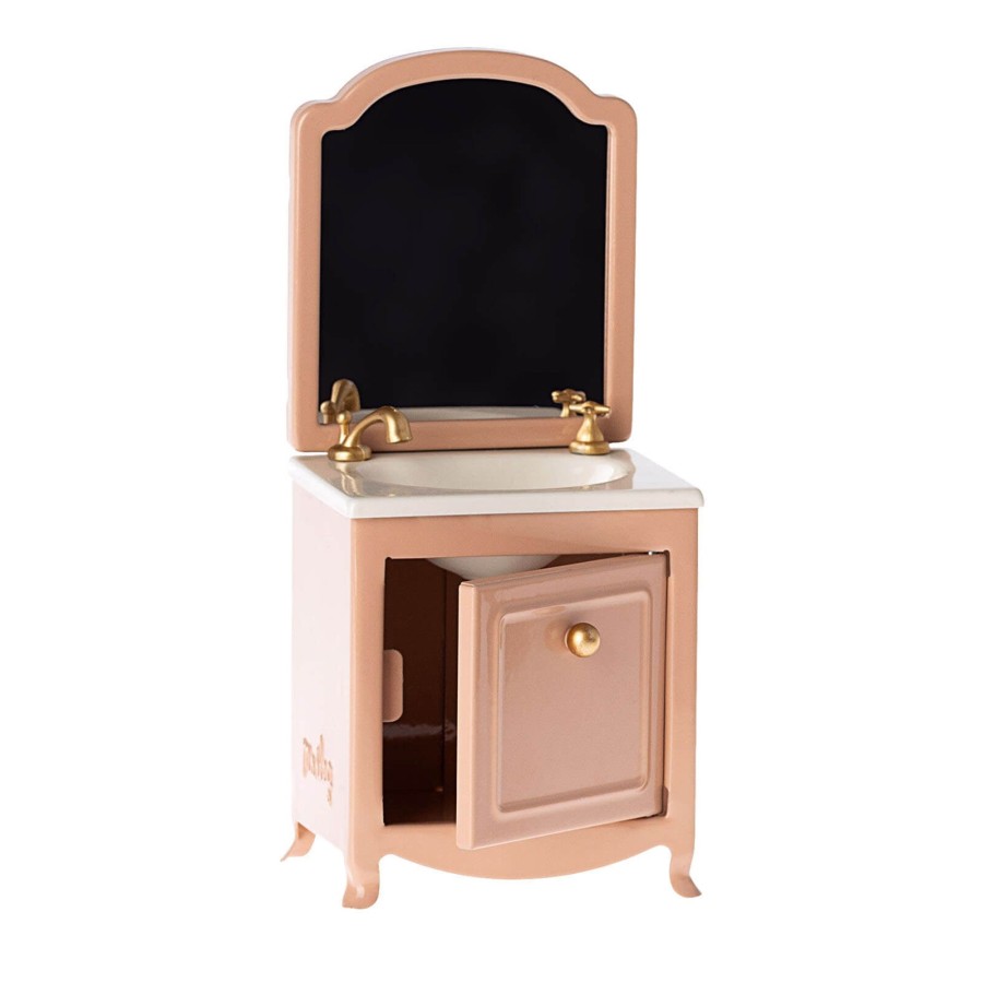 Toys Maileg Dolls, Dolls Houses | Sink Dresser With Mirror - Dark Powder