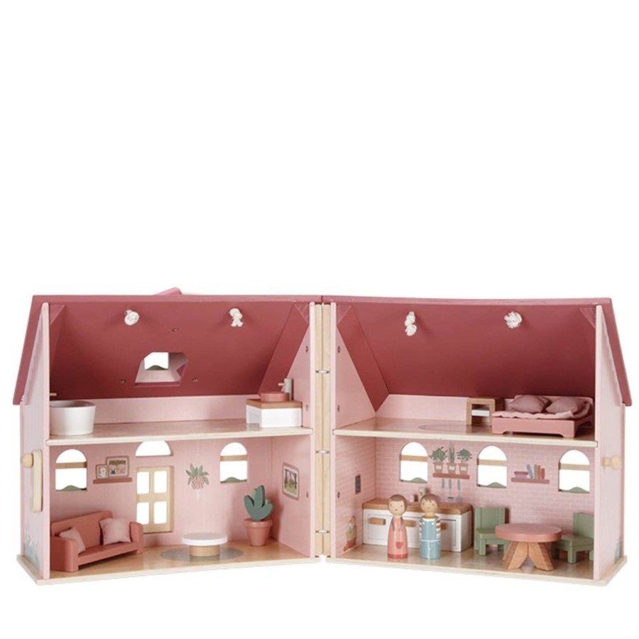 Toys Little Dutch Dolls, Dolls Houses | Pink Doll'S House Plus Furniture And Accessories