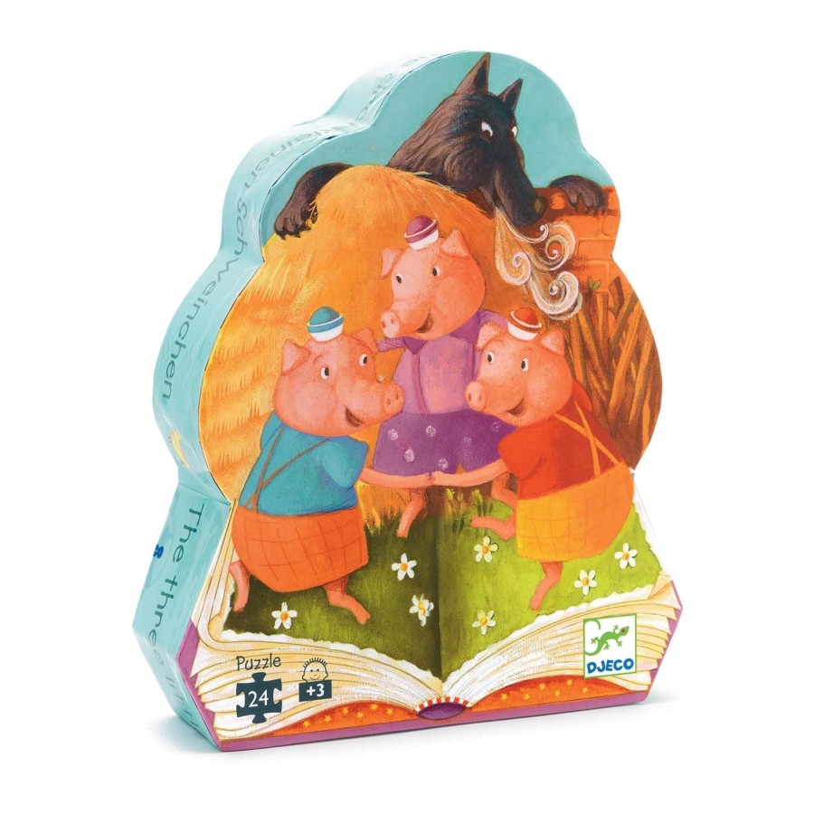 Toys Djeco Games, Puzzles, Jigsaws | The 3 Little Pigs Silhouette Puzzle