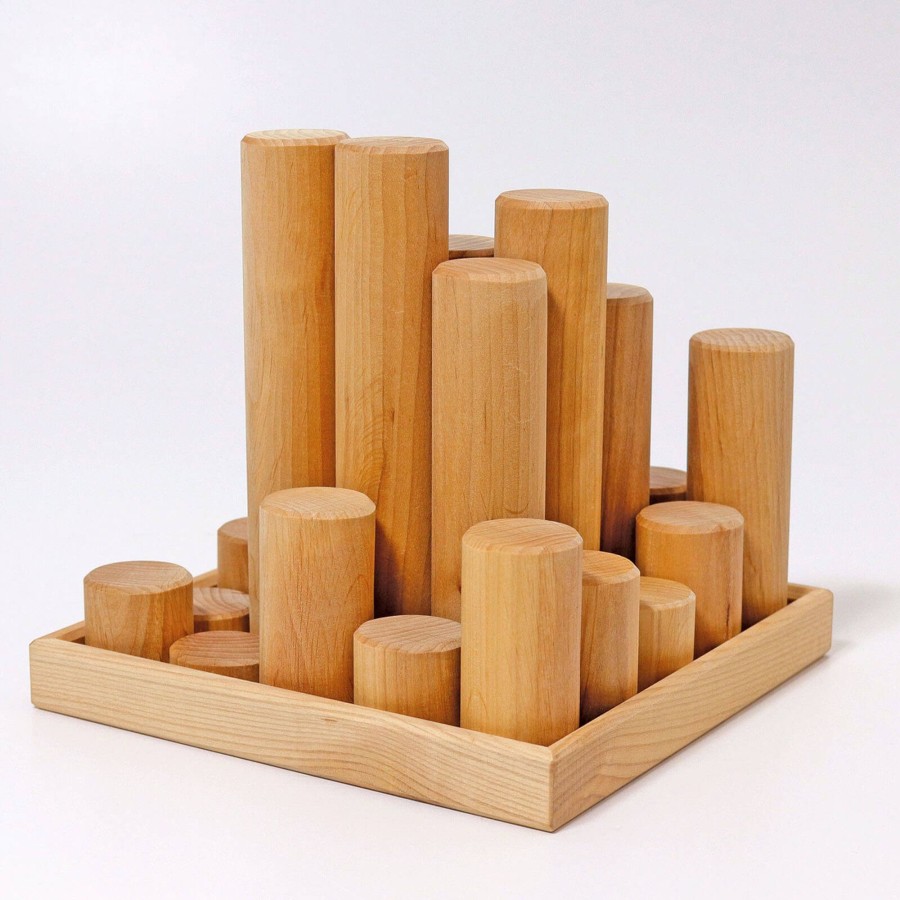 Toys Grimm’s Stacking Toys | Large Natural Rollers Blocks