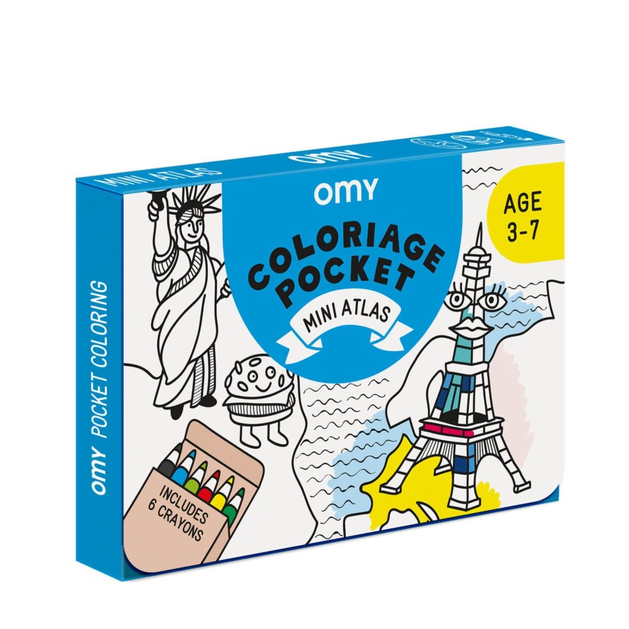 Toys OMY Arts & Crafts | Colouring Pocket Poster Set - Mini Atlas