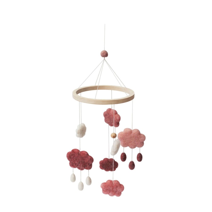 Home Sebra Furniture | Baby Mobile Felted Clouds - Cotton Candy Pink