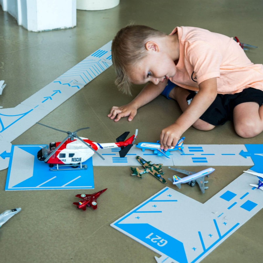 Toys Waytoplay Trains, Cars, Planes | Runway - Cardboard Airport Road Set