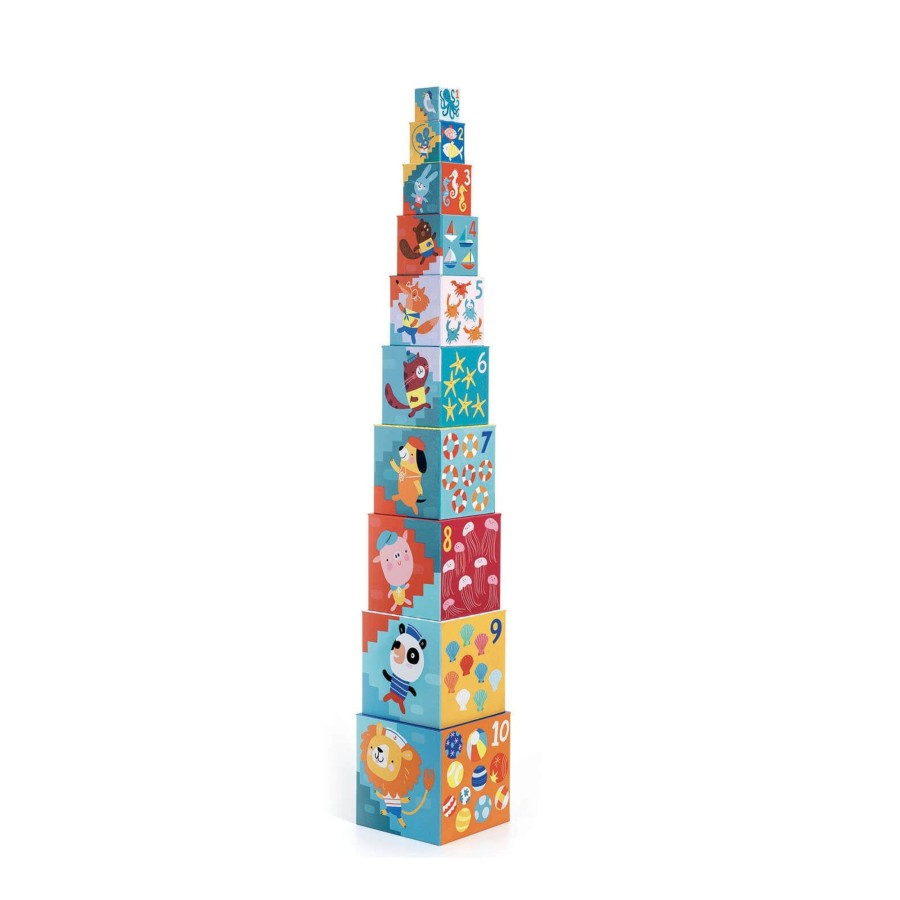 Toys Djeco Stacking Toys | Beach Stacking Blocks