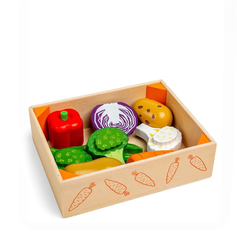 Toys Big Jigs Kitchens, Foods | Wooden Vegetable Crate