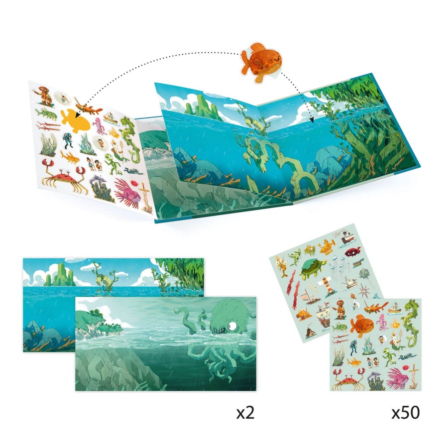 Toys Djeco Arts & Crafts | 50 Sticker Story Book - Adventures At Sea