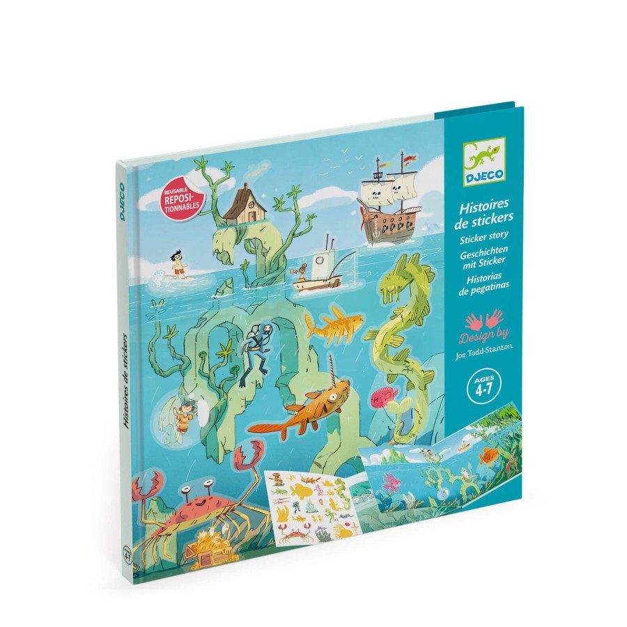 Toys Djeco Arts & Crafts | 50 Sticker Story Book - Adventures At Sea