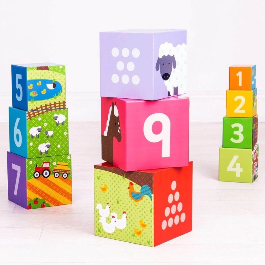 Toys Big Jigs Stacking Toys | Farmyard Stacking Cubes