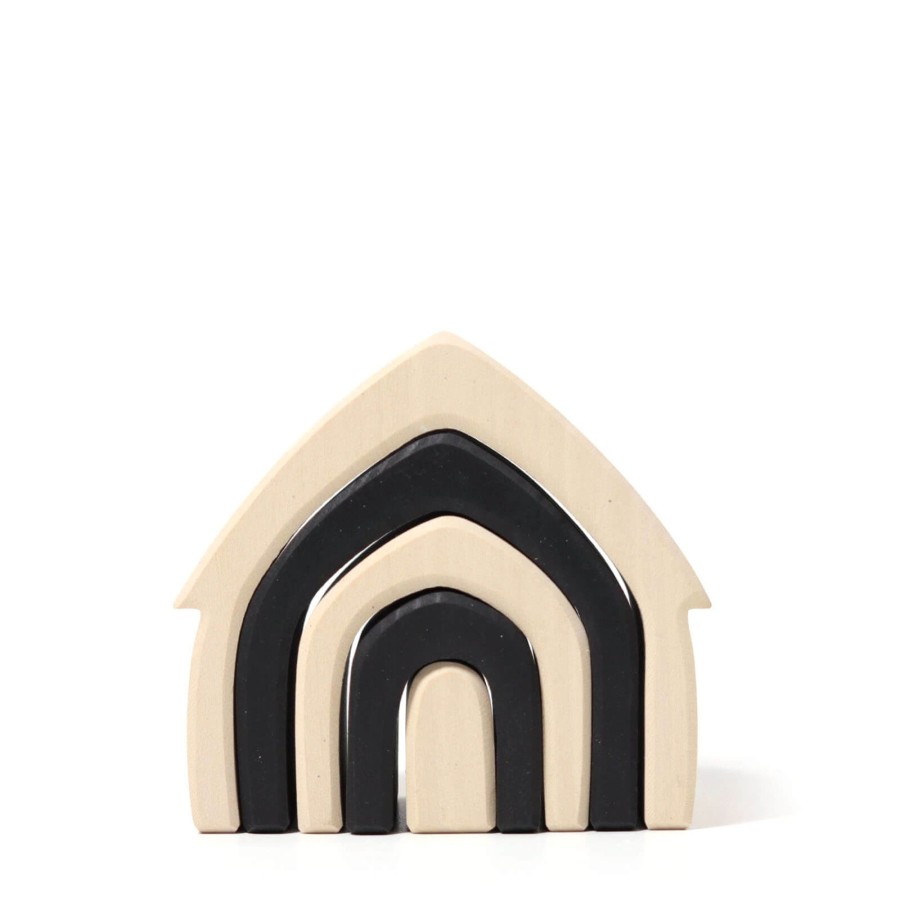 Toys Grimm’s Stacking Toys | Wooden House - Monochrome