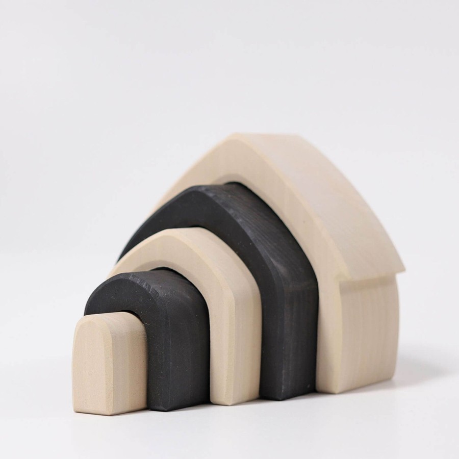 Toys Grimm’s Stacking Toys | Wooden House - Monochrome