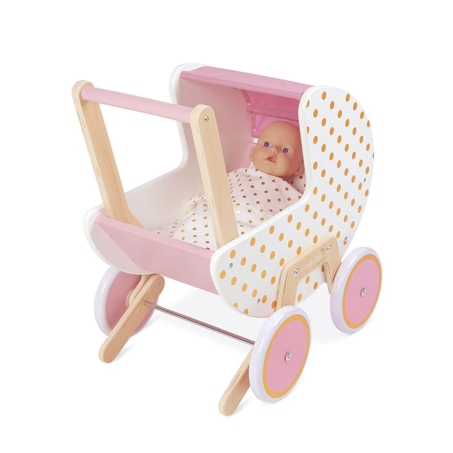 Toys Janod Wooden Toys | Candy Chic Doll'S Pram