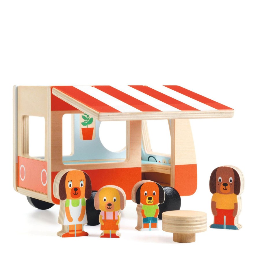 Toys Djeco Trains, Cars, Planes | Wooden Camper Van And Family