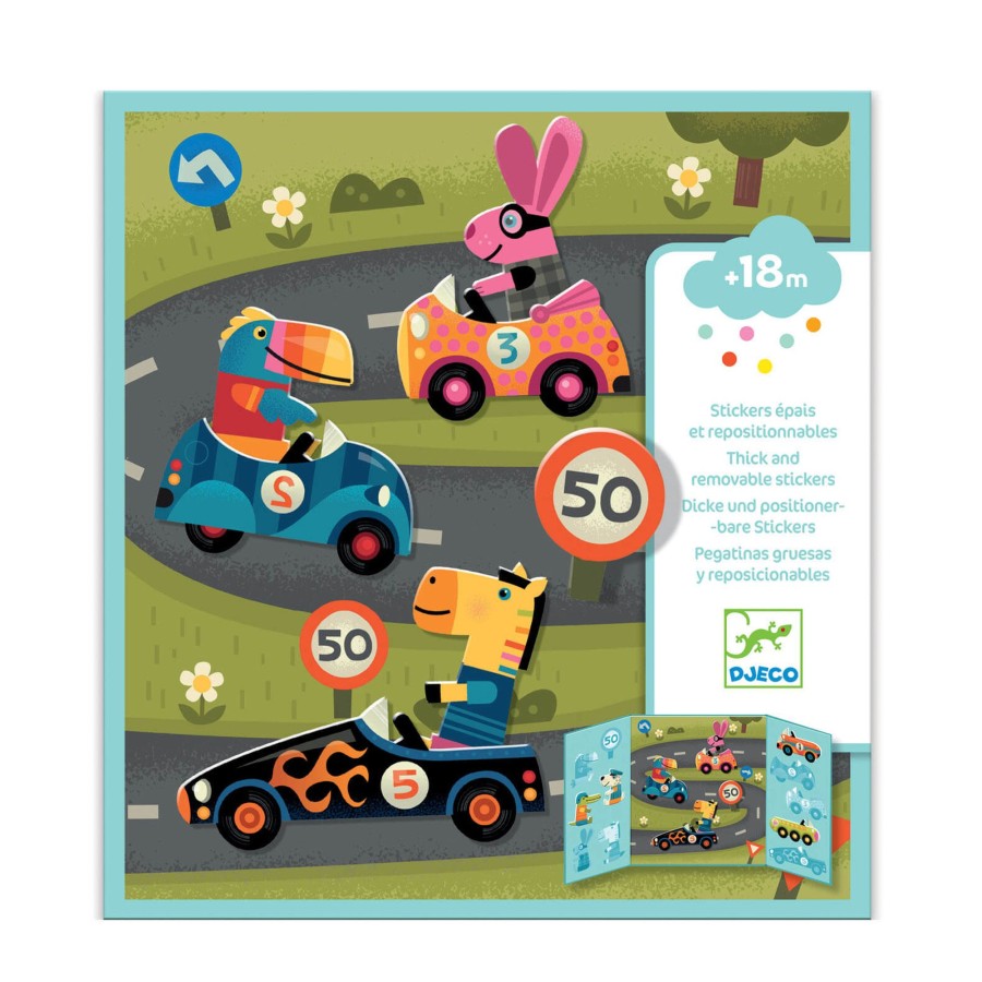 Toys Djeco Arts & Crafts | Easy To Peel Sticker Play Board - Cars