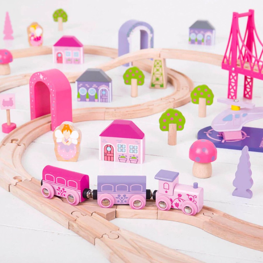 Toys Big Jigs Trains, Cars, Planes | Fairy Town Train Set - 75 Pieces