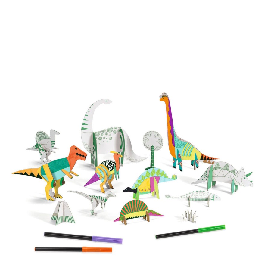 Toys Djeco Arts & Crafts | Colour Assemble Play Craft Set - Dinosaurs