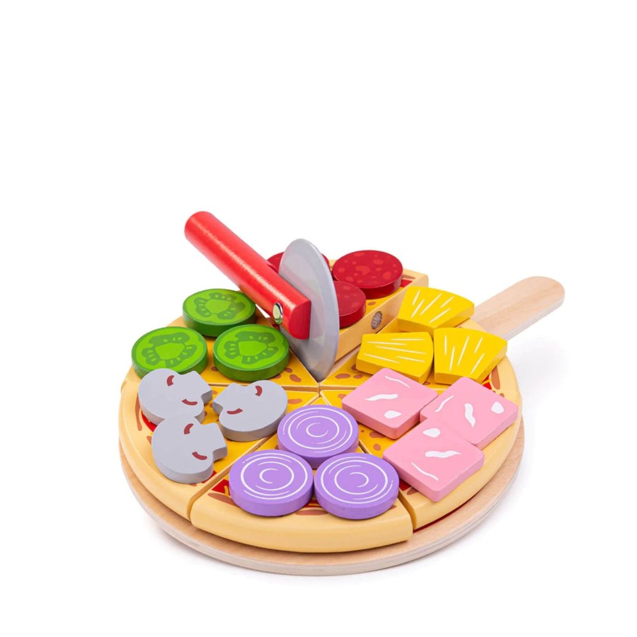 Toys Big Jigs Kitchens, Foods | Wooden Play Pizza