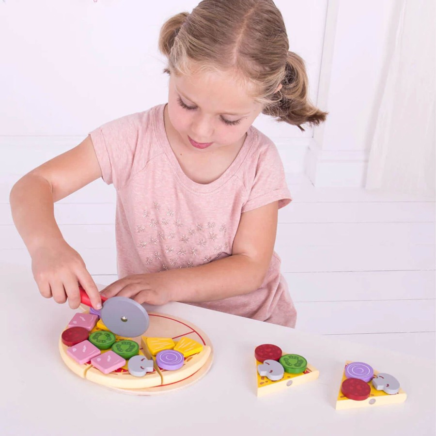 Toys Big Jigs Kitchens, Foods | Wooden Play Pizza