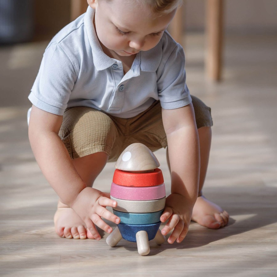 Toys Plan Toys Stacking Toys | Stacking Rocket Orchard Collection