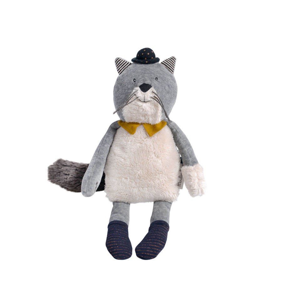 Toys Moulin Roty Soft Toys, Comforters | Fernand Light Grey Cat Soft Toy