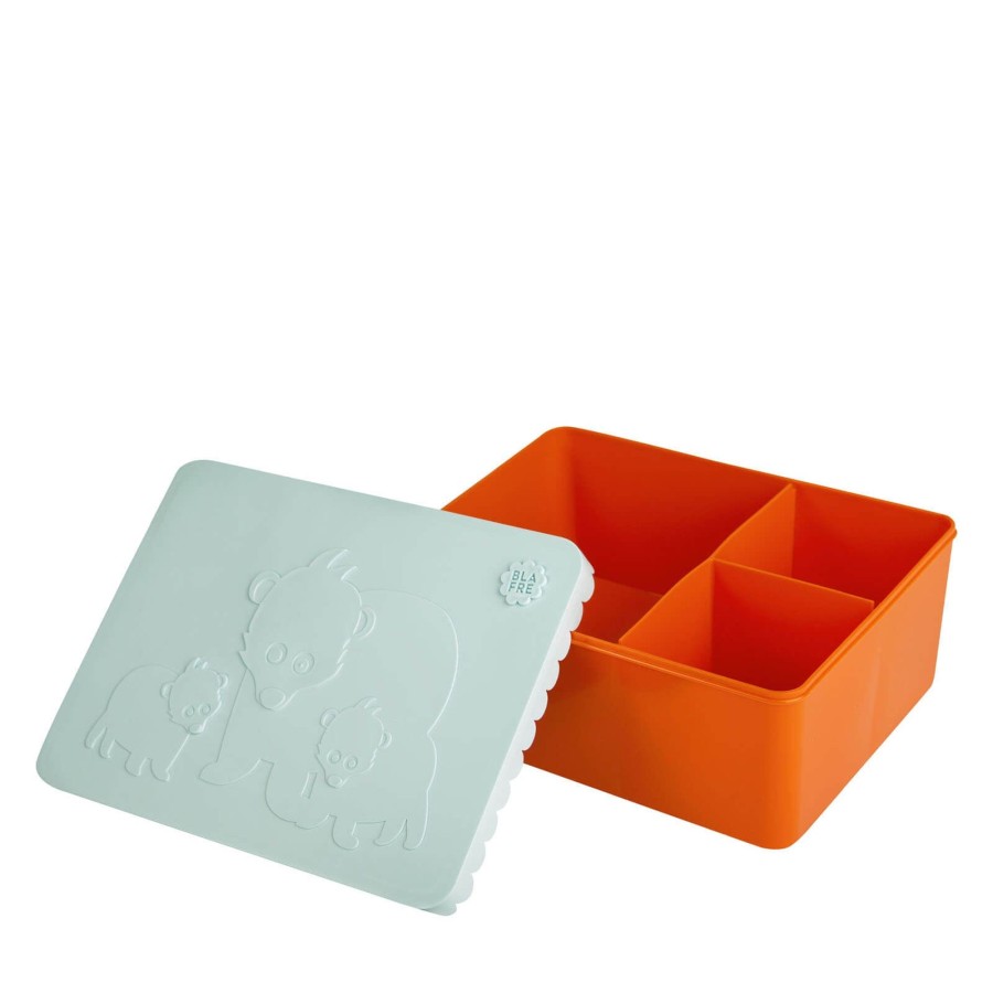 Home Blafre Snack Boxes, Lunch Boxes | Bear - Light Blue/Orange Lunch Box