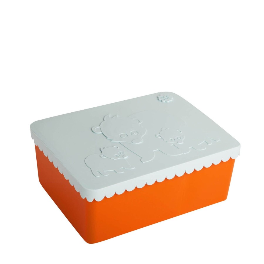 Home Blafre Snack Boxes, Lunch Boxes | Bear - Light Blue/Orange Lunch Box