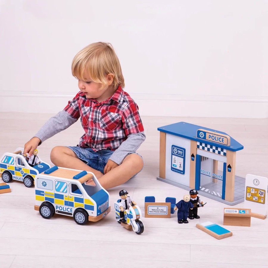 Toys Tidlo Trains, Cars, Planes | Wooden Police Van