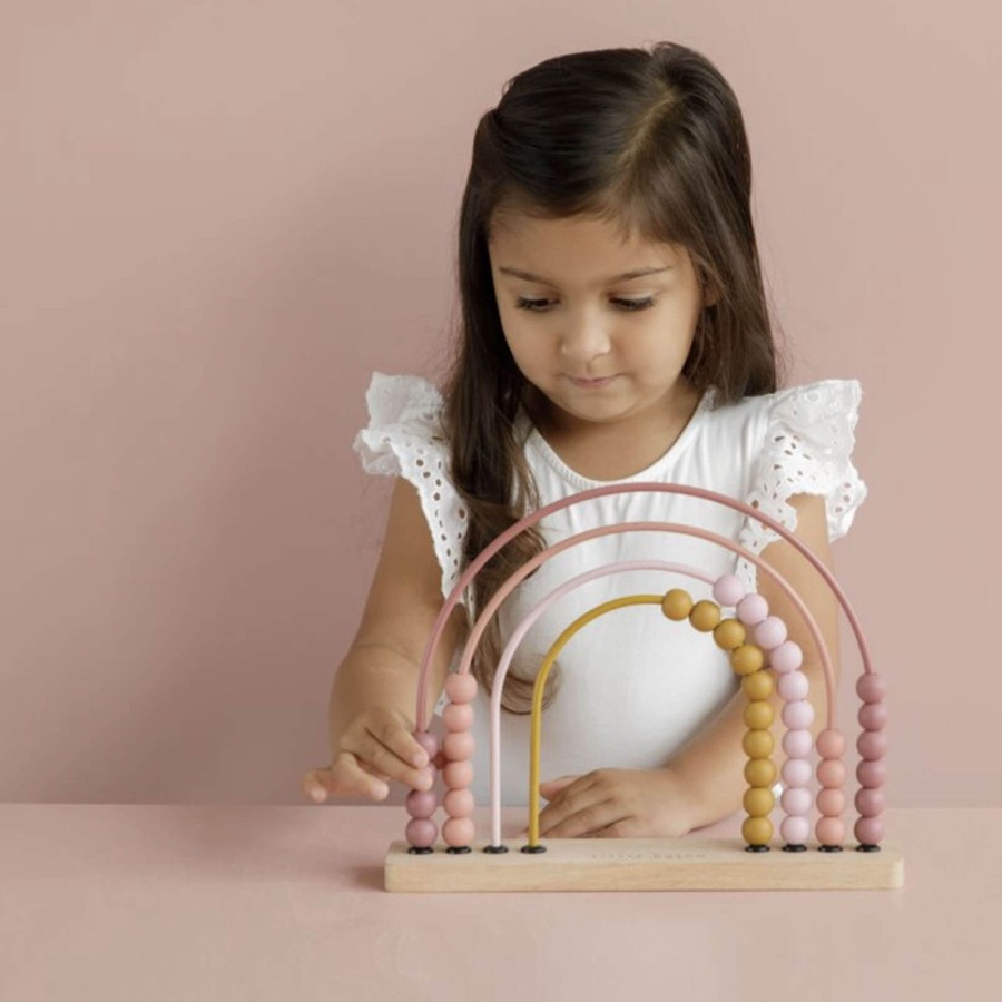 Toys Little Dutch Shape Sorters, Bead Frames | Rainbow Abacus Pink