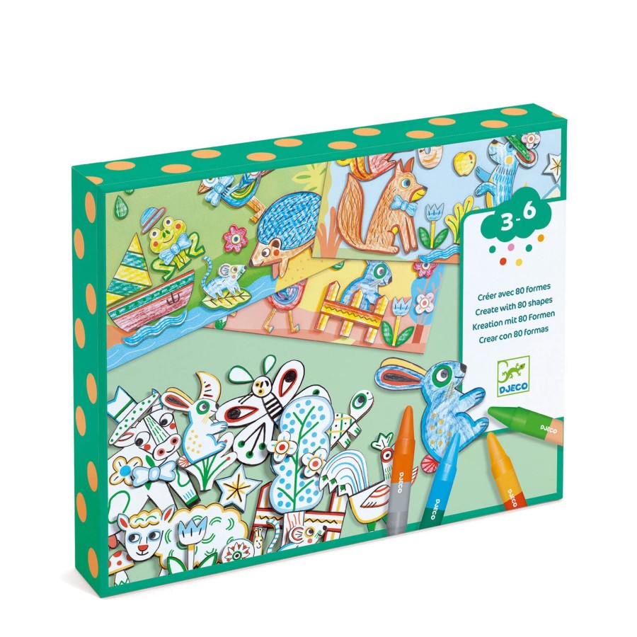 Toys Djeco Arts & Crafts | Colouring Collage Craft Set - Animals