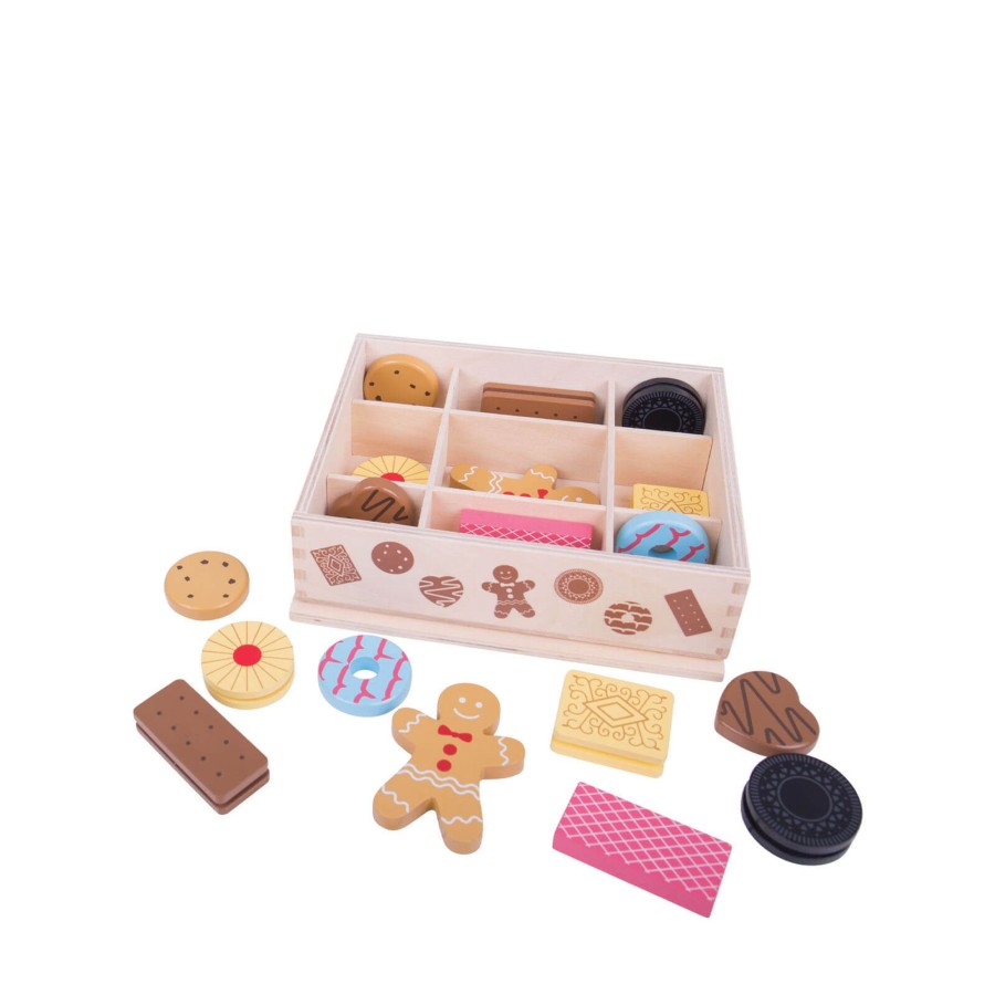 Toys Big Jigs Kitchens, Foods | Wooden Box Of Biscuits