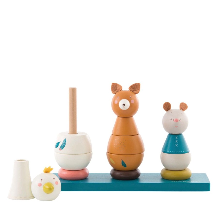 Toys Moulin Roty Stacking Toys | Les Jouets Stack-Up 3 Animals