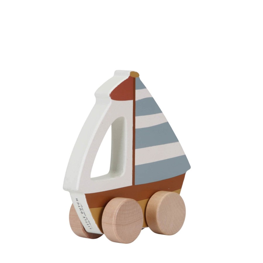 Toys Little Dutch Wooden Toys | Wooden Sailboat Vehicle