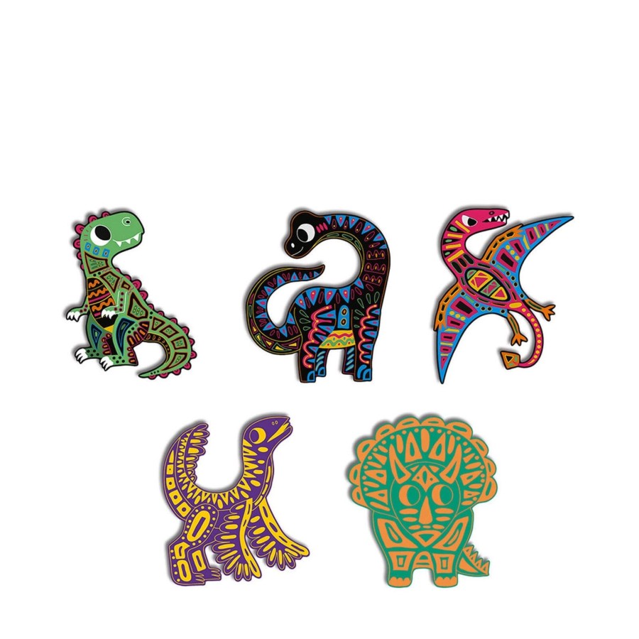 Toys Janod Arts & Crafts | Scratch Art Dinosaur Cut Outs