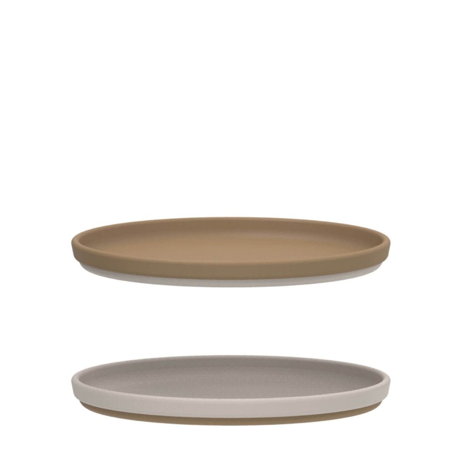 Home Liewood Snack Bowls, Plates | Gabriel Plate 2 Pack Oat / Sandy Mix