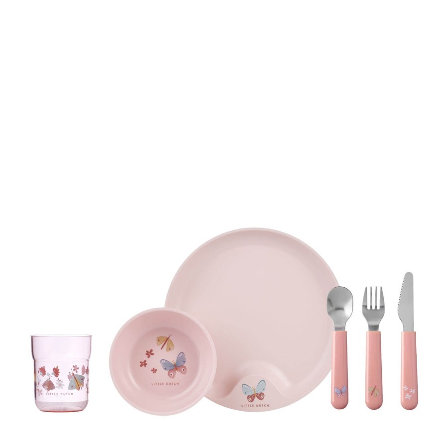 Home Little Dutch Snack Bowls, Plates | Children'S Dinnerware 6 Piece Set - Flowers And Butterflies