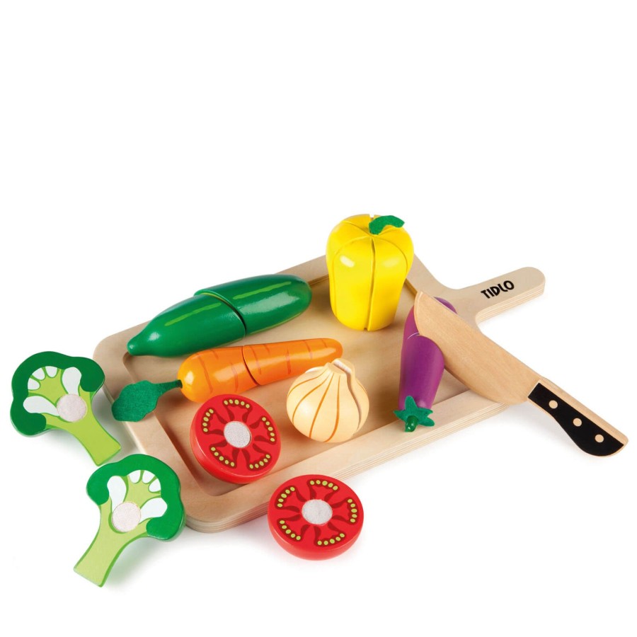 Toys Tidlo Kitchens, Foods | Wooden Cutting Vegetables Set