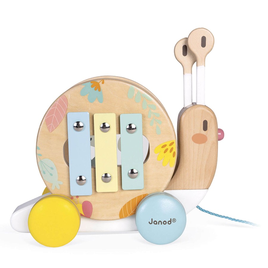 Toys Janod Wooden Toys | Pure Pull Along Snail