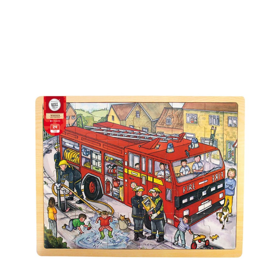 Toys Big Jigs Games, Puzzles, Jigsaws | 24 Piece Puzzle Tray - Fire Engine