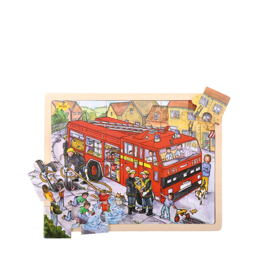 Toys Big Jigs Games, Puzzles, Jigsaws | 24 Piece Puzzle Tray - Fire Engine