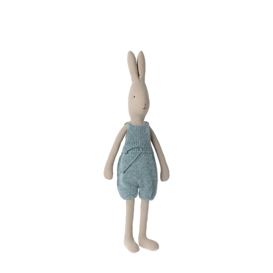 Toys Maileg Soft Toys, Comforters | Rabbit Size 4 - Knitted Overalls