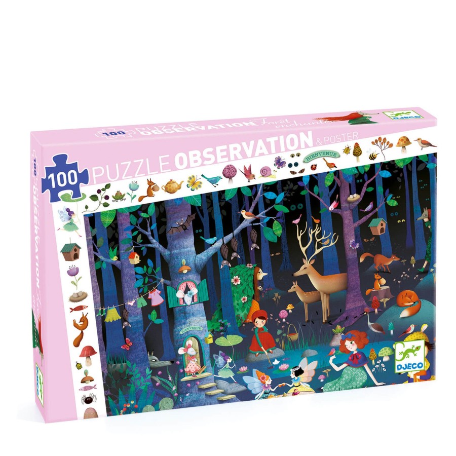 Toys Djeco Games, Puzzles, Jigsaws | 100 Piece Puzzle - Enchanted Forest