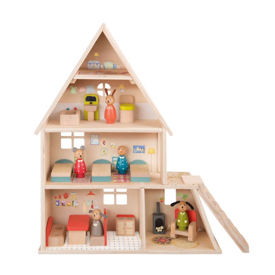 Toys Moulin Roty Dolls, Dolls Houses | Doll'S House With Furniture