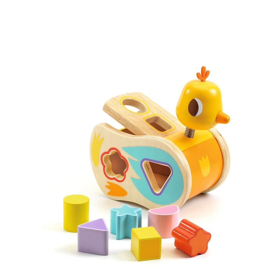 Toys Djeco Shape Sorters, Bead Frames | Wooden Duck Shape Sorter