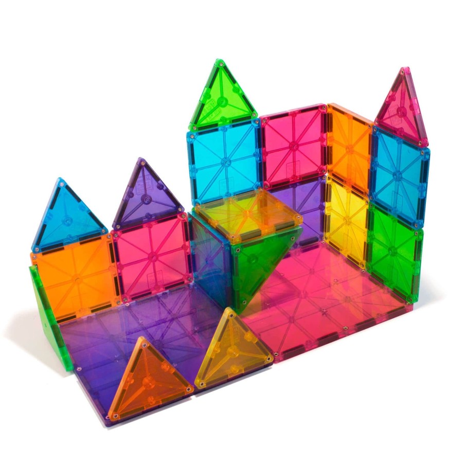 Toys Magna-Tiles Stacking Toys | Clear Colours 100 Piece Set