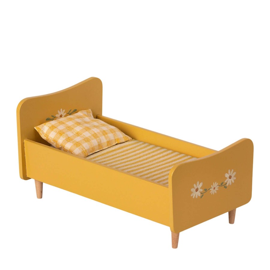 Toys Maileg Dolls, Dolls Houses | Wooden Bed Mini - Yellow