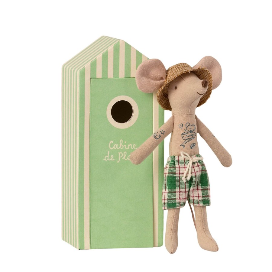 Toys Maileg Soft Toys, Comforters | Beach Mice Dad In Cabin De Plage