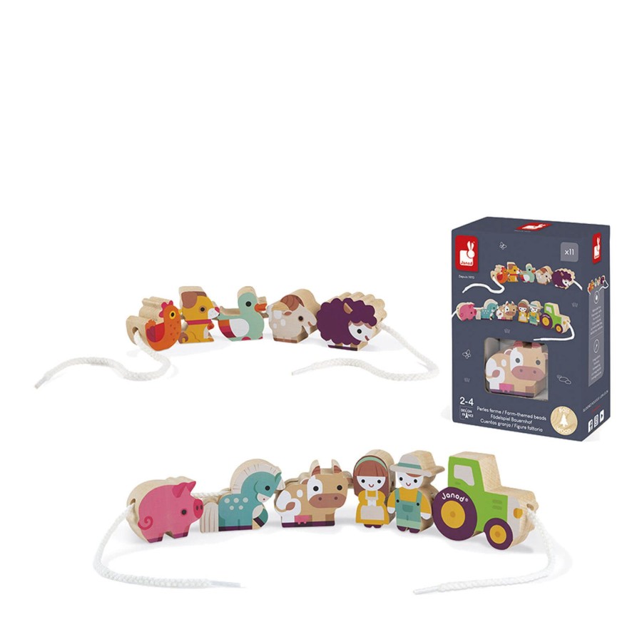 Toys Janod Arts & Crafts | Stringable Farm Themed Beads