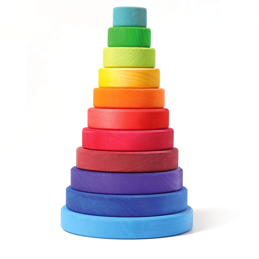 Toys Grimm’s Stacking Toys | Wooden Conical Tower - Colourful